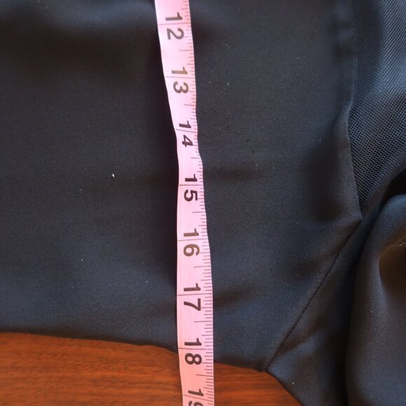 ANNE FONTAINE women top black ruffle white formal sheer button long sleeve 40 10 - Picture 11 of 13